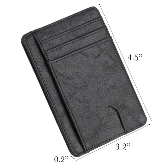 Slim RFID Blocking Vegan Leather Wallet Credit ID - Picture 16 of 16